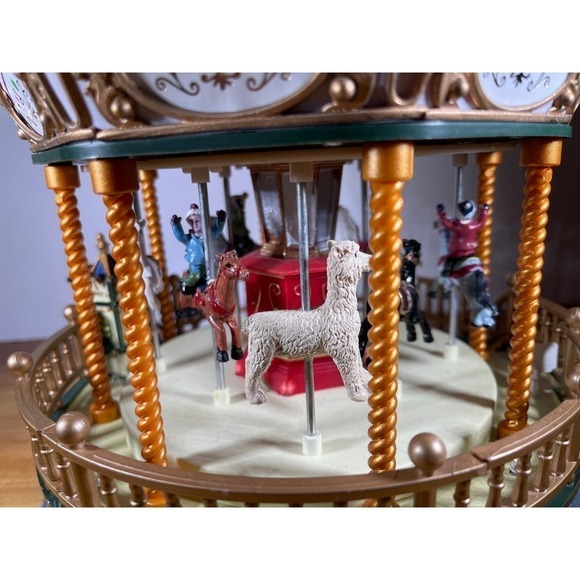 Crafted Polyresin Christmas House Collectable Figurine Light Up Musical Carousel - Picture 8 of 8